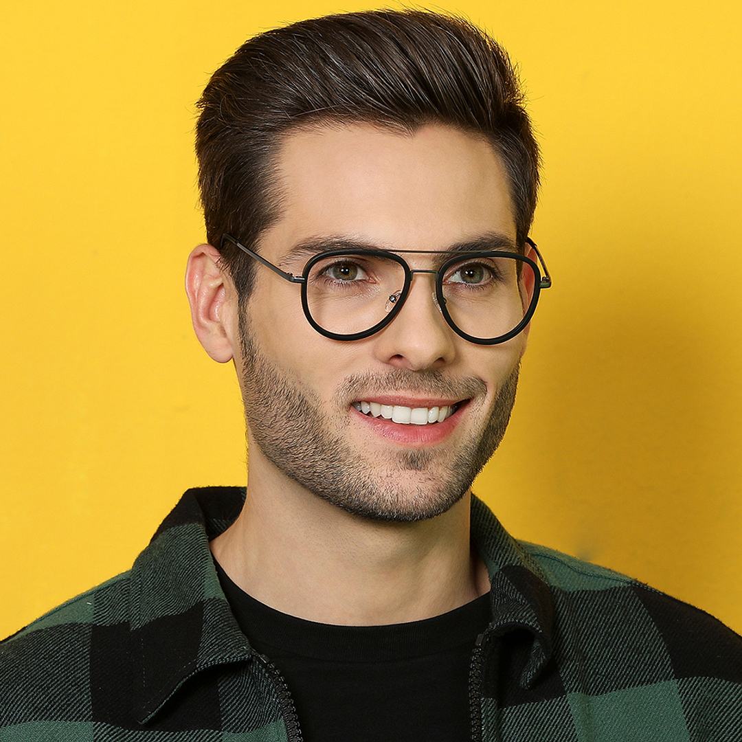 Lenskart Air Online Black Full Rim Aviator left side