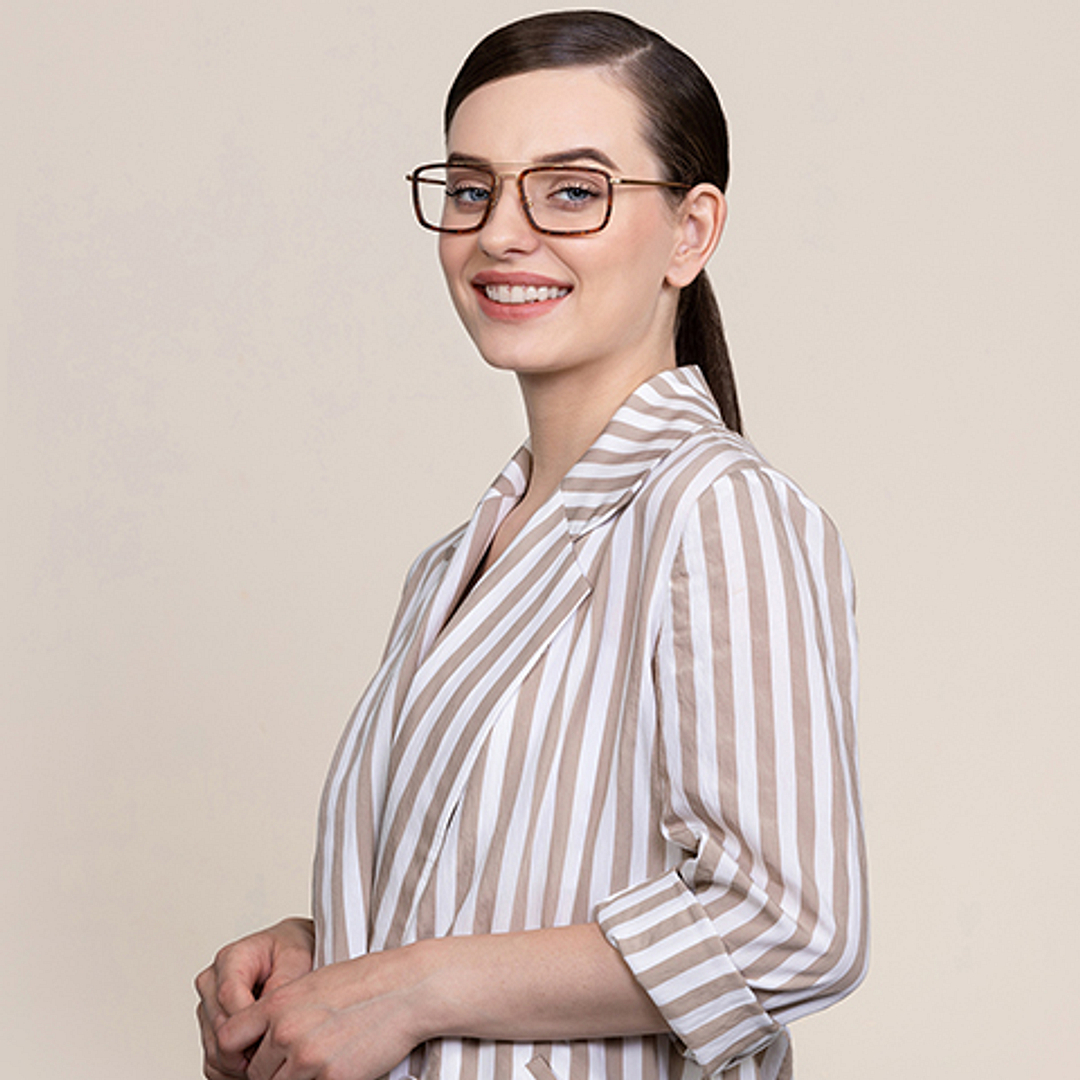 Lenskart Air Online Gold Full Rim Square right side