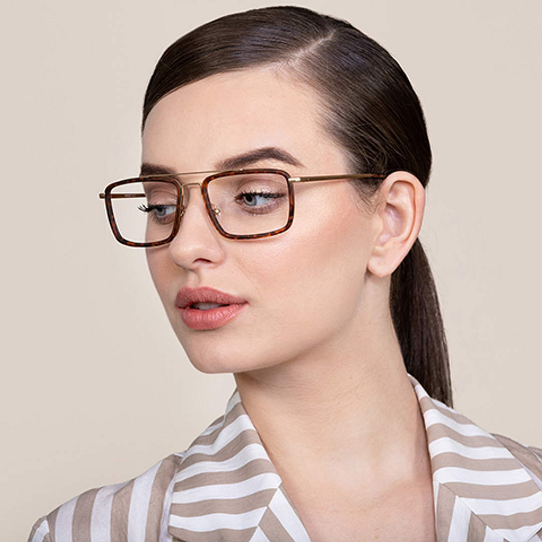 Lenskart Air Online Gold Full Rim Square left side