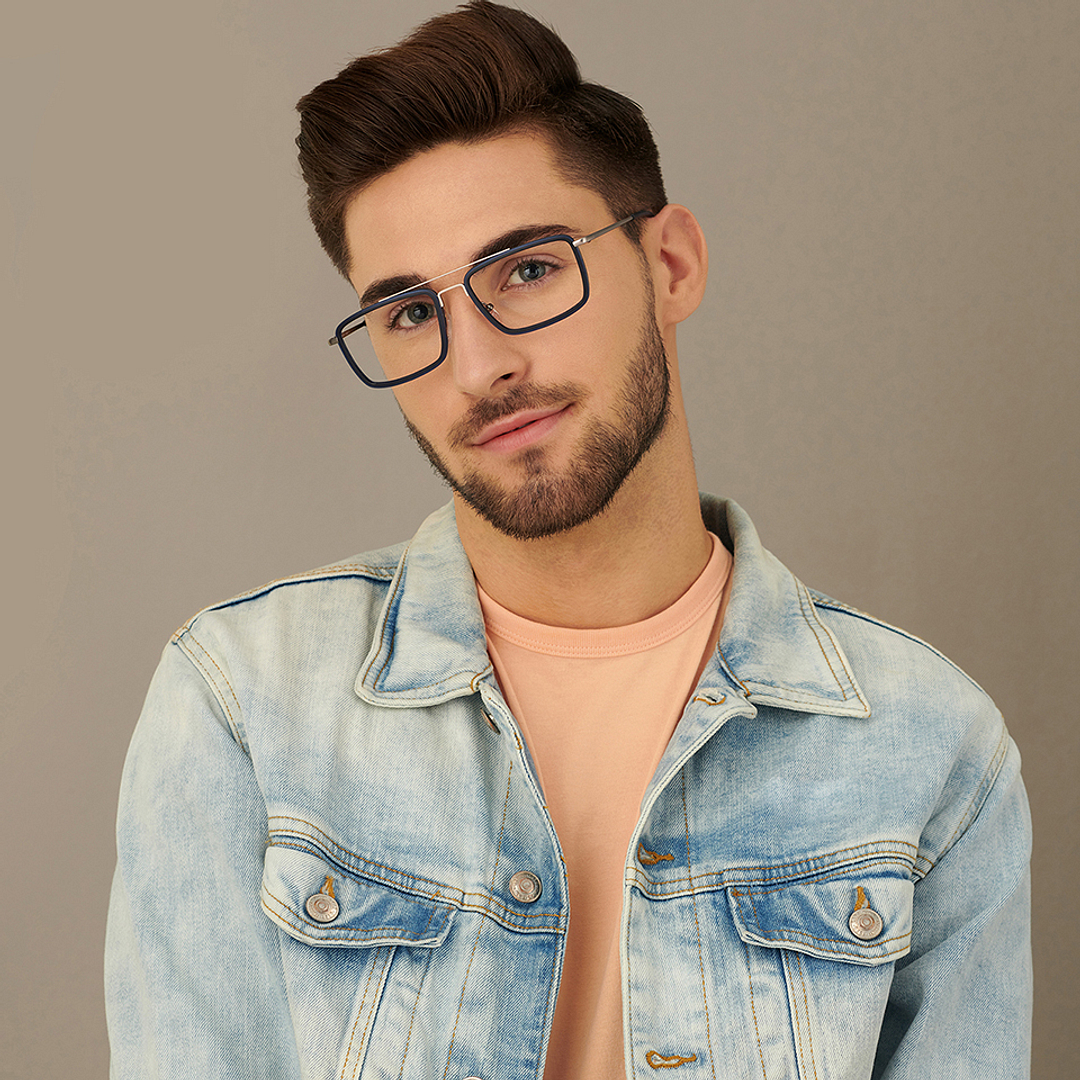 Lenskart Air Online Sky Blue Full Rim Rectangle right side