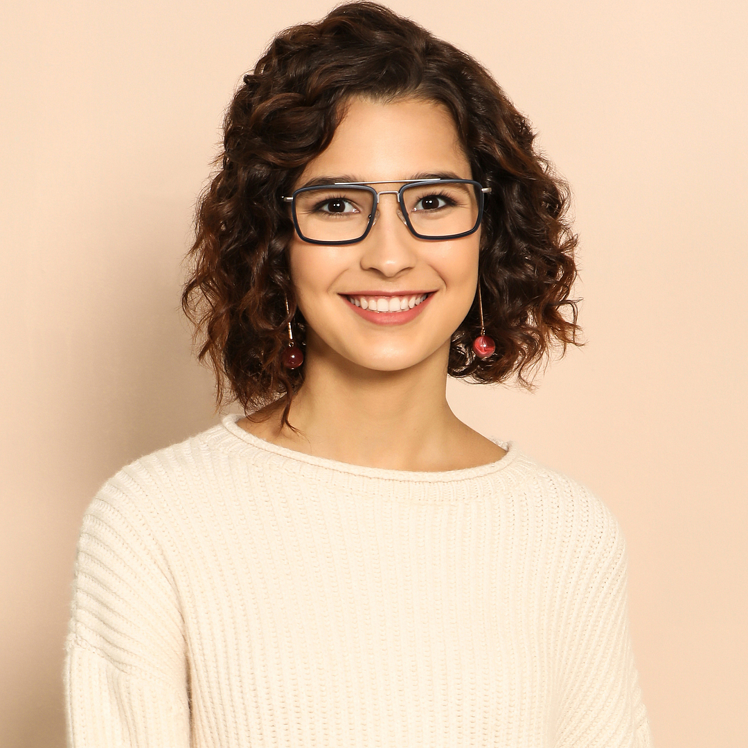 Lenskart Air Online Sky Blue Full Rim Rectangle right side