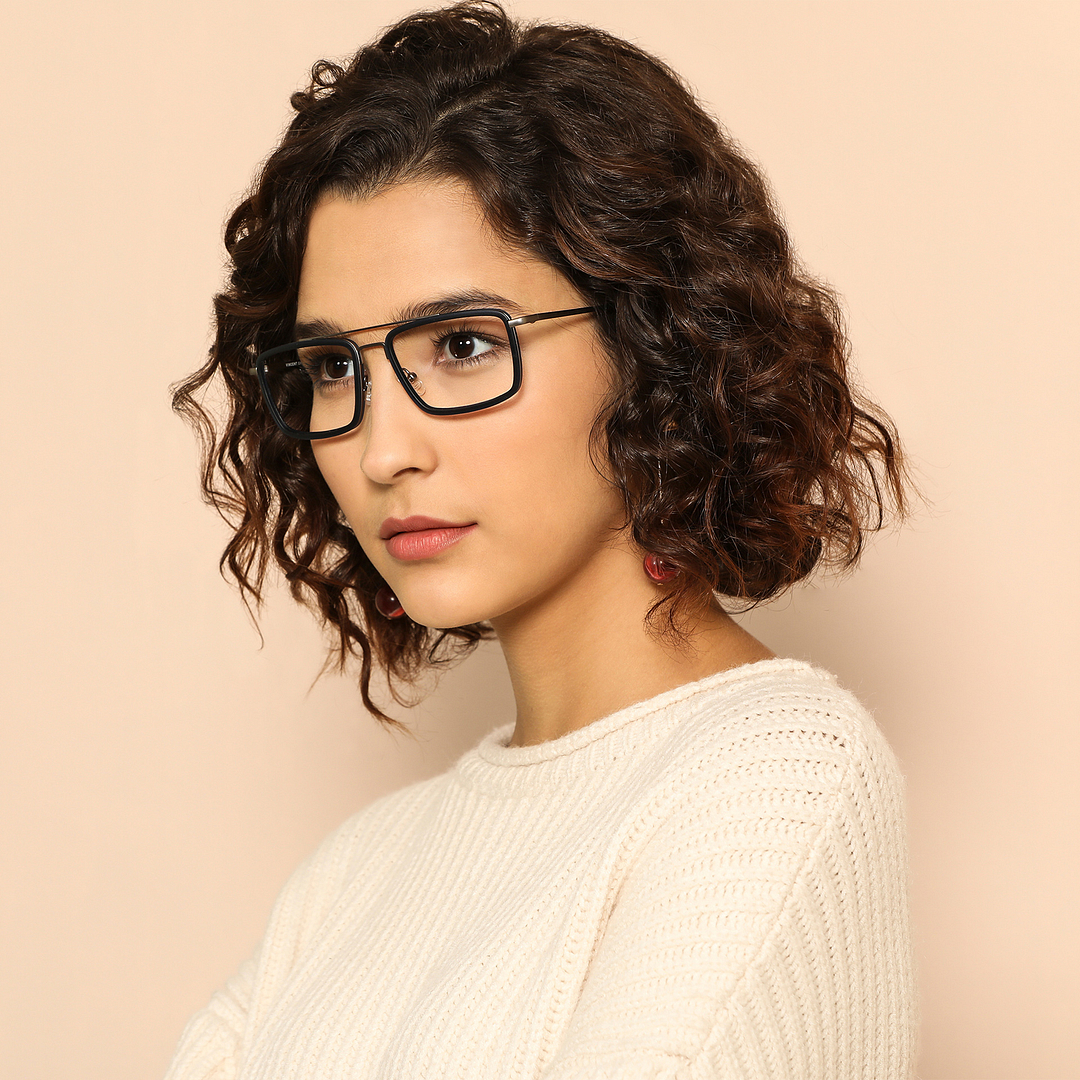 Lenskart Air Online Sky Blue Full Rim Rectangle left side