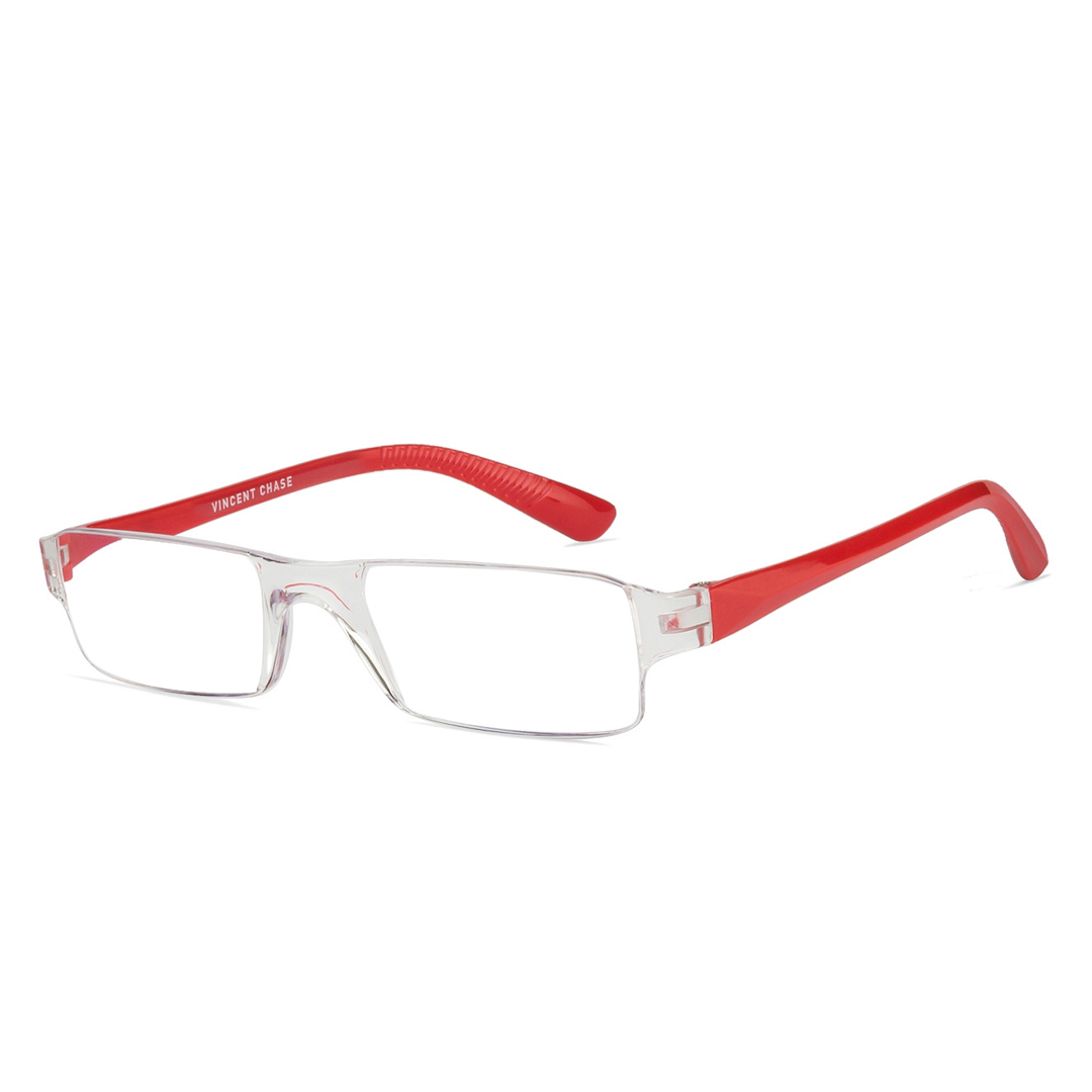 LENSKART BLU READERS Transparent Red Rimless Rectangle LENSKART BLU READERS VC E11335 Only for 3 5 Prefitted Powers right side