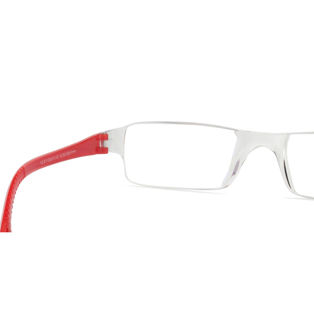 LENSKART BLU READERS Transparent Red Rimless Rectangle LENSKART BLU READERS VC E11335 Only for 3 5 Prefitted Powers right side