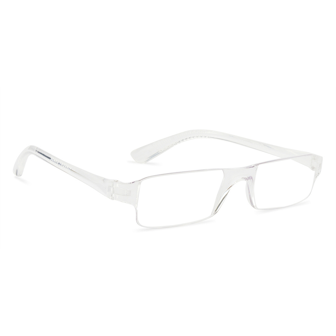 LENSKART BLU READERS Transparent Transparent Rimless Rectangle LENSKART BLU READERS VC E11335 Only for 2 5 Prefitted Powers left side