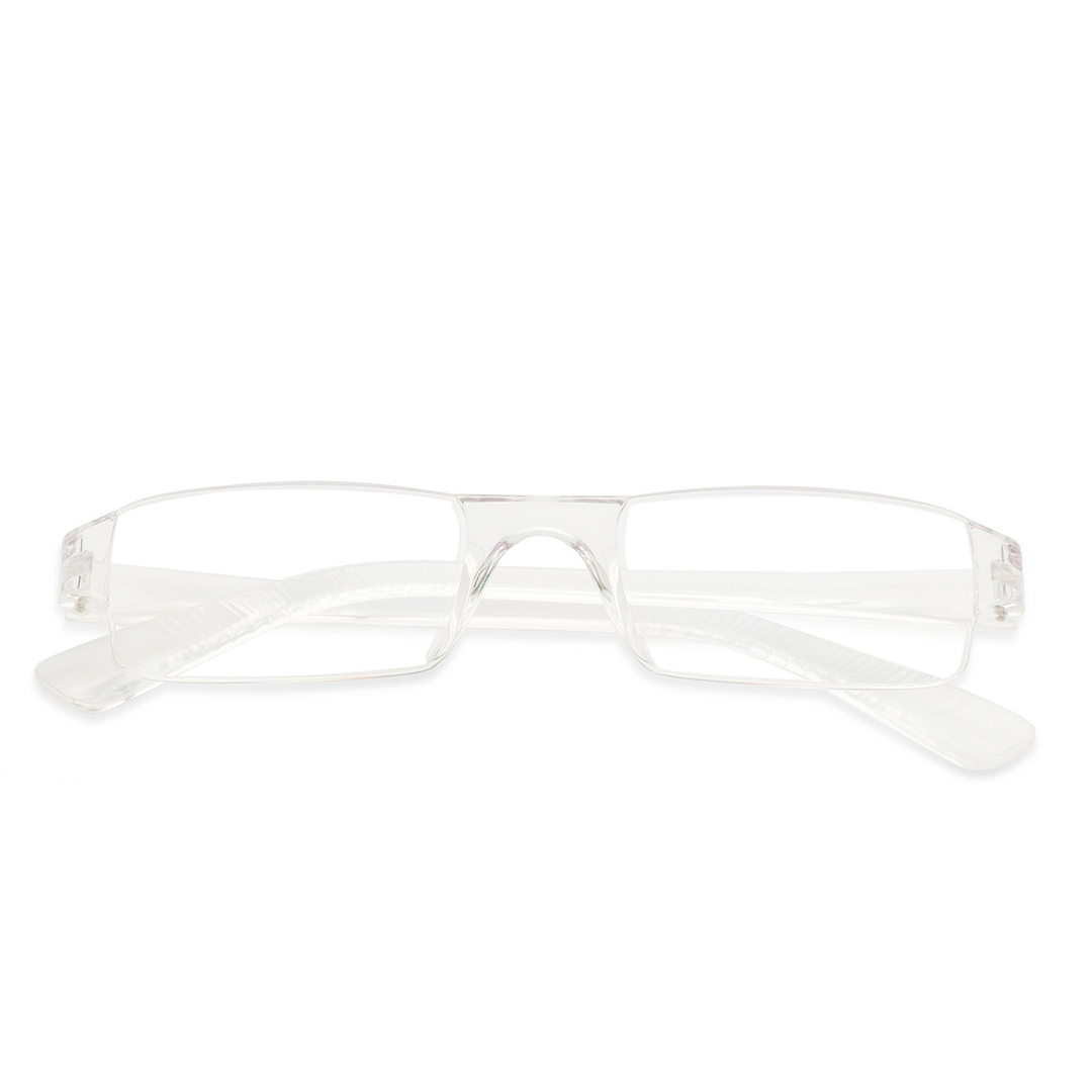 LENSKART BLU READERS Transparent Transparent Rimless Rectangle LENSKART BLU READERS VC E11335 Only for 3 5 Prefitted Powers left side