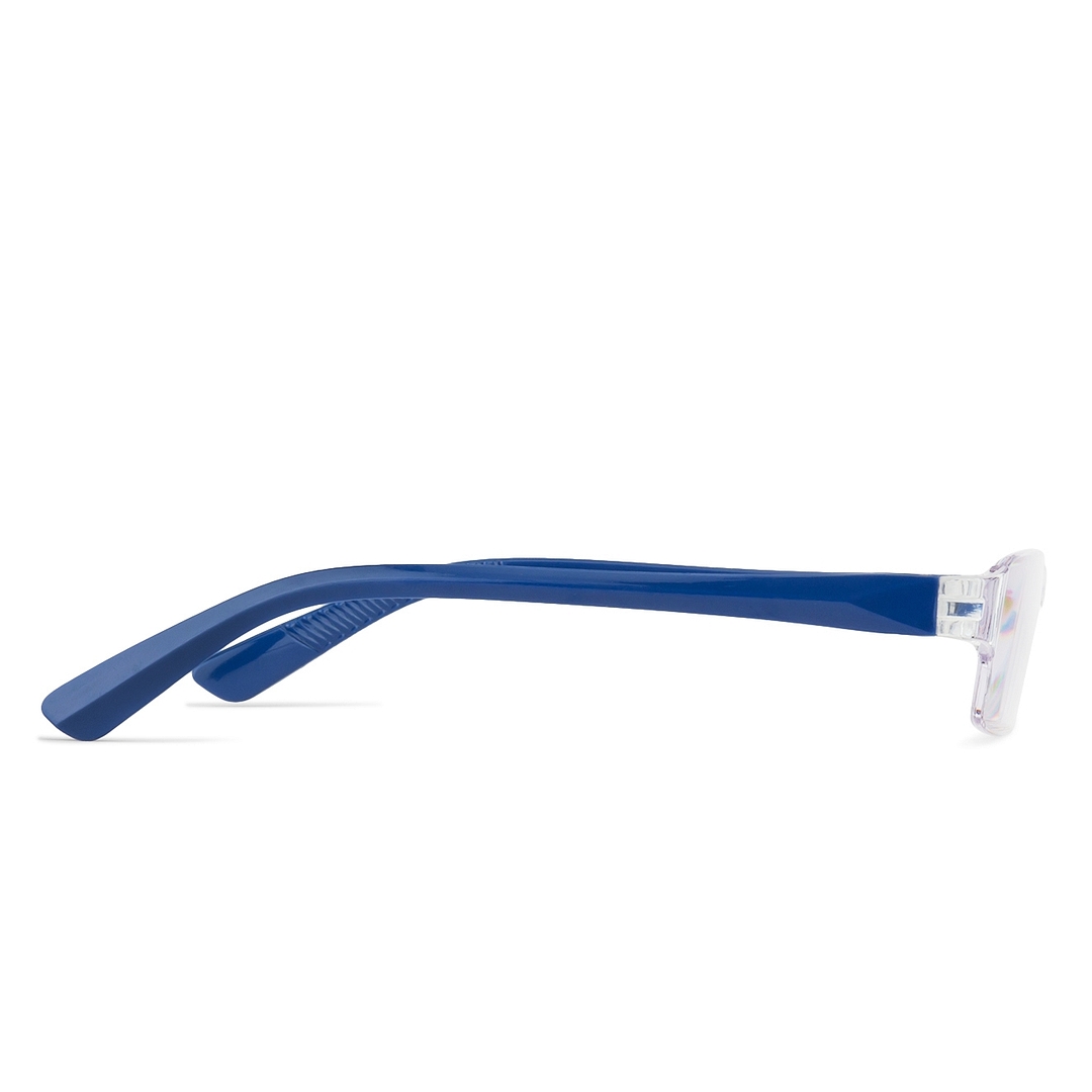 LENSKART BLU READERS Transparent Navy Blue Rimless Rectangle LENSKART BLU READERS VC E11335 Only for 2 5 Prefitted Powers right side