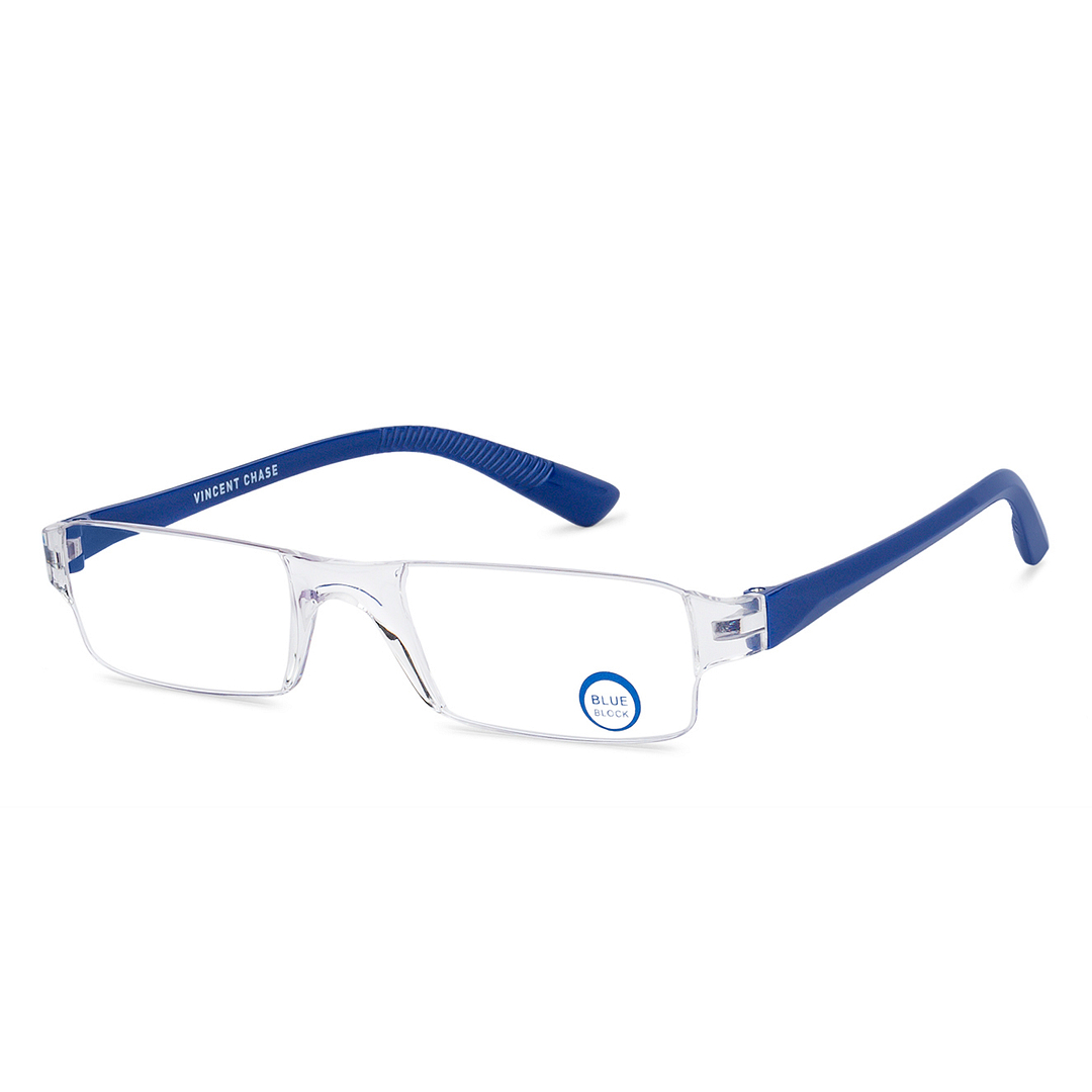 Lenskart READERS Transparent Navy Blue Rimless Rectangle Lenskart READERS VC E11335 Only for 4 Prefitted Powers right side