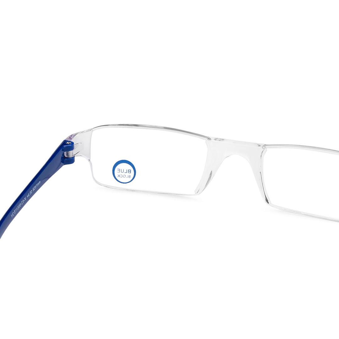 Lenskart READERS Transparent Navy Blue Rimless Rectangle Lenskart READERS VC E11335 Only for 4 Prefitted Powers left side