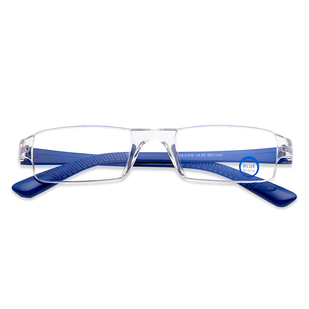 Lenskart READERS Transparent Navy Blue Rimless Rectangle Lenskart READERS VC E11335 Only for 4 Prefitted Powers right side