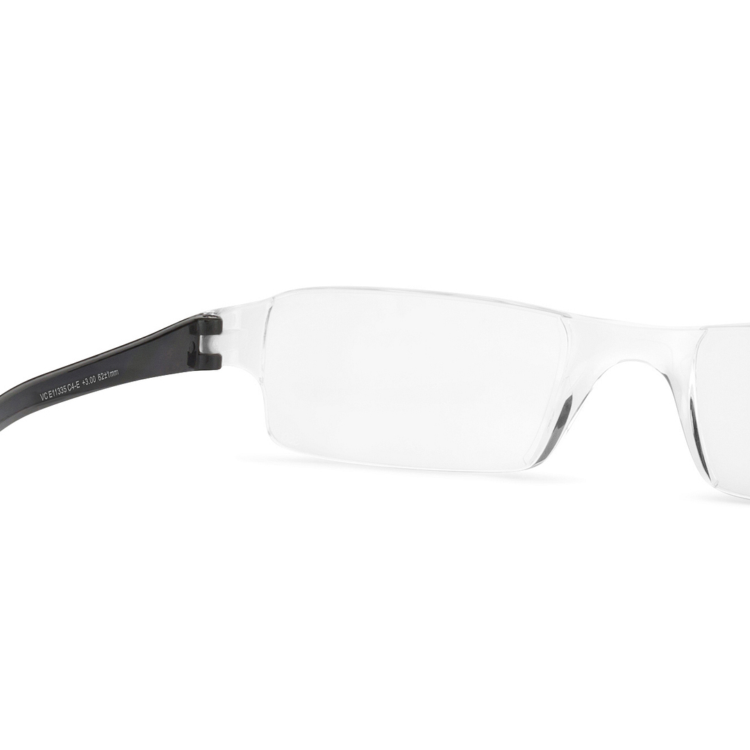 LENSKART BLU READERS Transparent Rimless Rectangle LENSKART BLU READERS VC E11335 Only for 3 Prefitted Powers left side