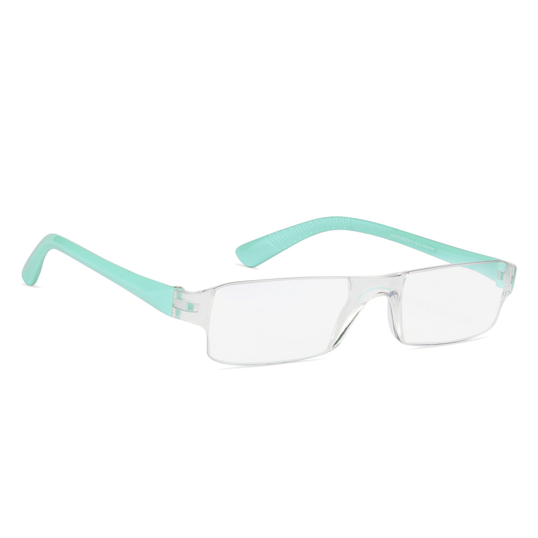 LENSKART BLU READERS Transparent Sky Blue Rimless Rectangle LENSKART BLU READERS VC E11335 Only for 2 Prefitted Powers left side