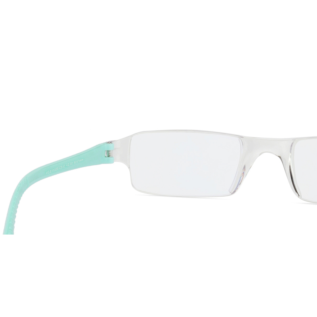 LENSKART BLU READERS Transparent Sky Blue Rimless Rectangle LENSKART BLU READERS VC E11335 Only for 2 Prefitted Powers left side