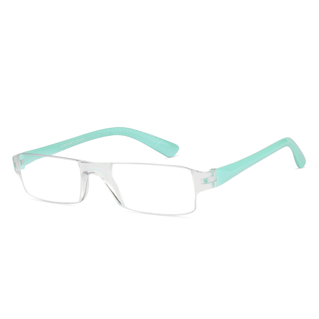 LENSKART BLU READERS Transparent Sky Blue Rimless Rectangle LENSKART BLU READERS VC E11335 Only for 2 5 Prefitted Powers right side