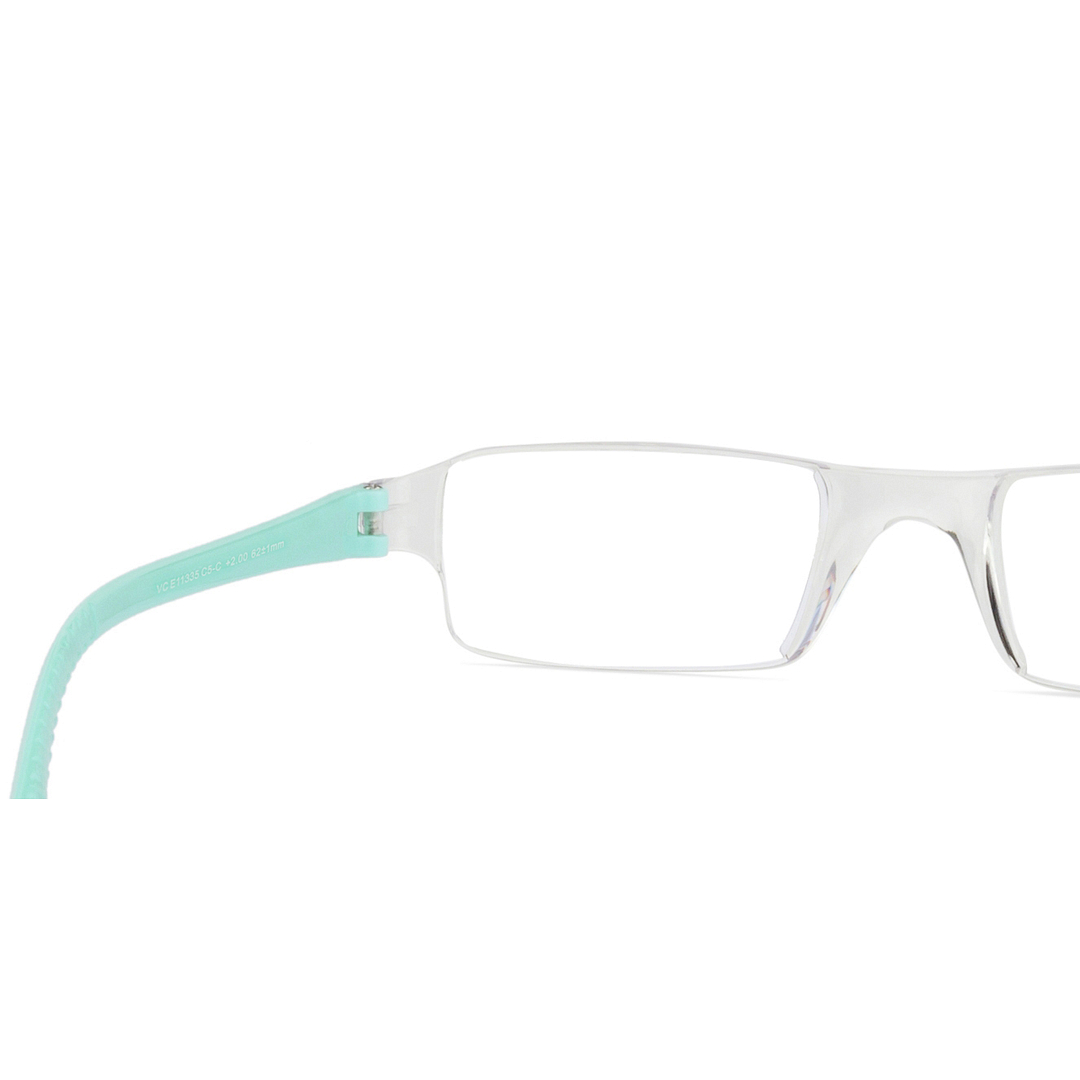 LENSKART BLU READERS Transparent Sky Blue Rimless Rectangle LENSKART BLU READERS VC E11335 Only for 2 5 Prefitted Powers right side