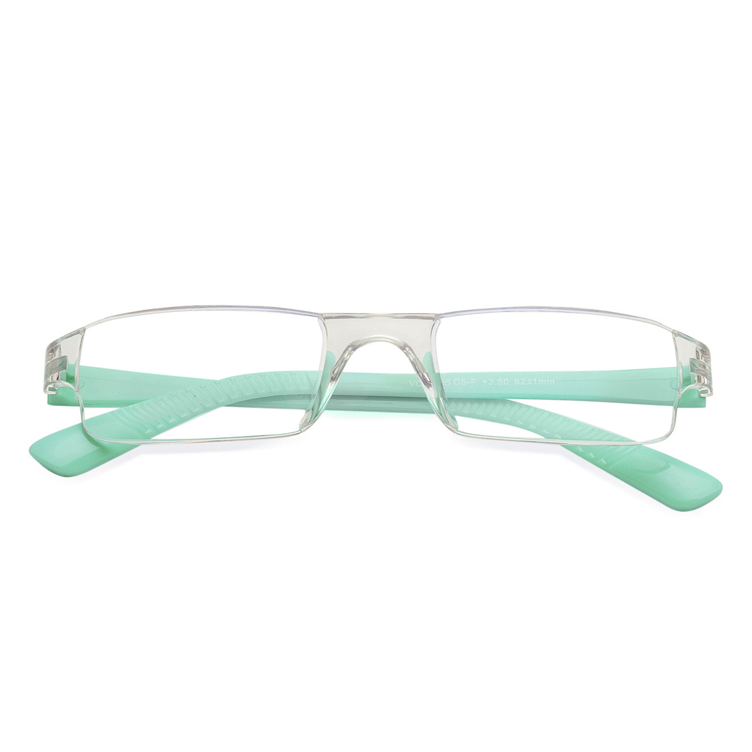 LENSKART BLU READERS Transparent Sky Blue Rimless Rectangle LENSKART BLU READERS VC E11335 Only for 3 5 Prefitted Powers right side