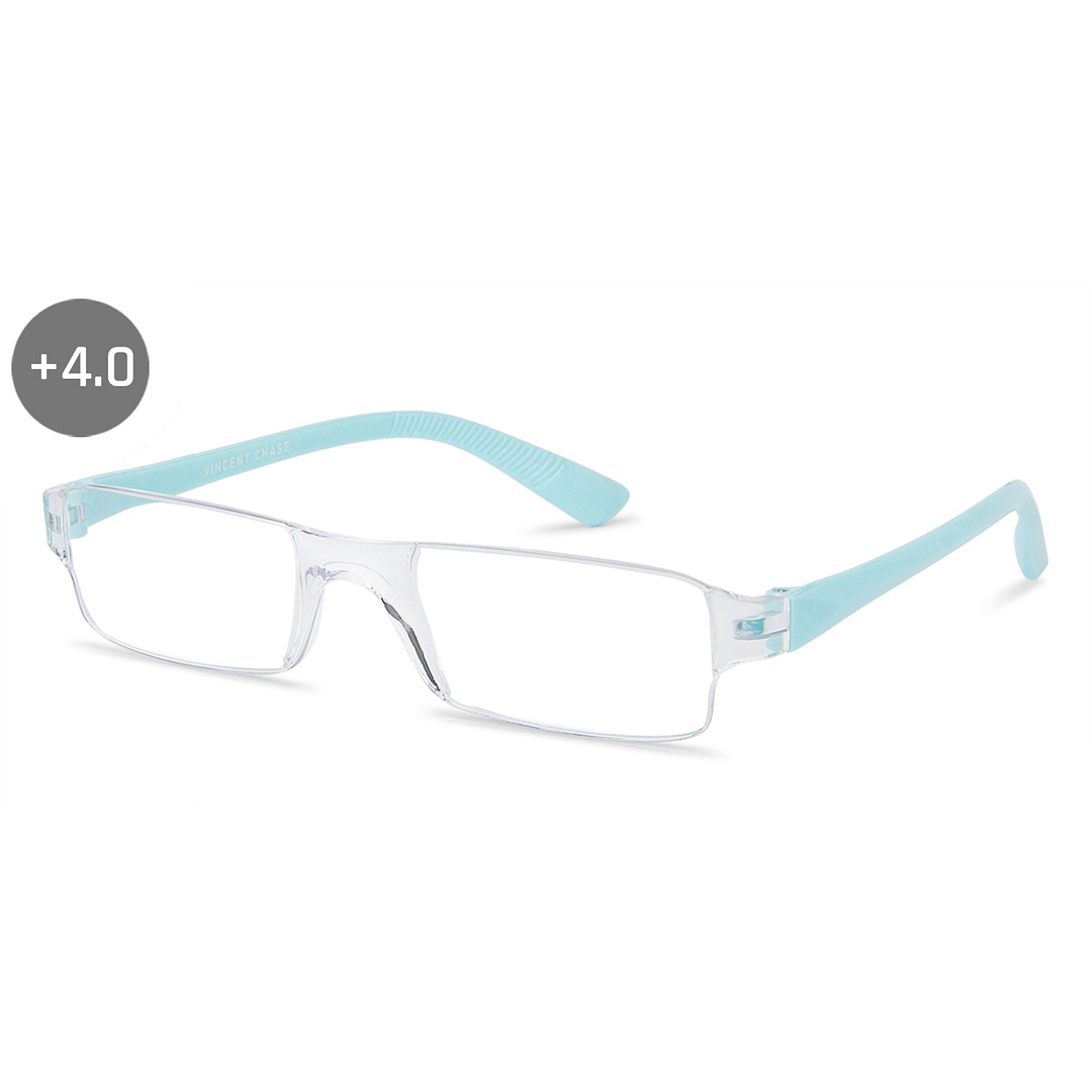 LENSKART BLU READERS Transparent Sky Blue Rimless Rectangle LENSKART BLU READERS VC E11335 Only for 4 Prefitted Powers right side