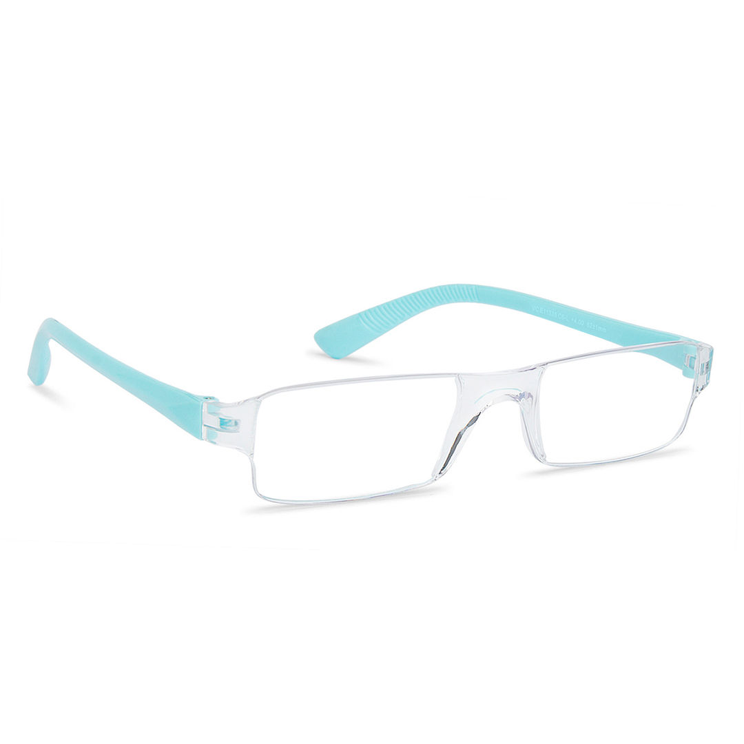 LENSKART BLU READERS Transparent Sky Blue Rimless Rectangle LENSKART BLU READERS VC E11335 Only for 4 Prefitted Powers left side