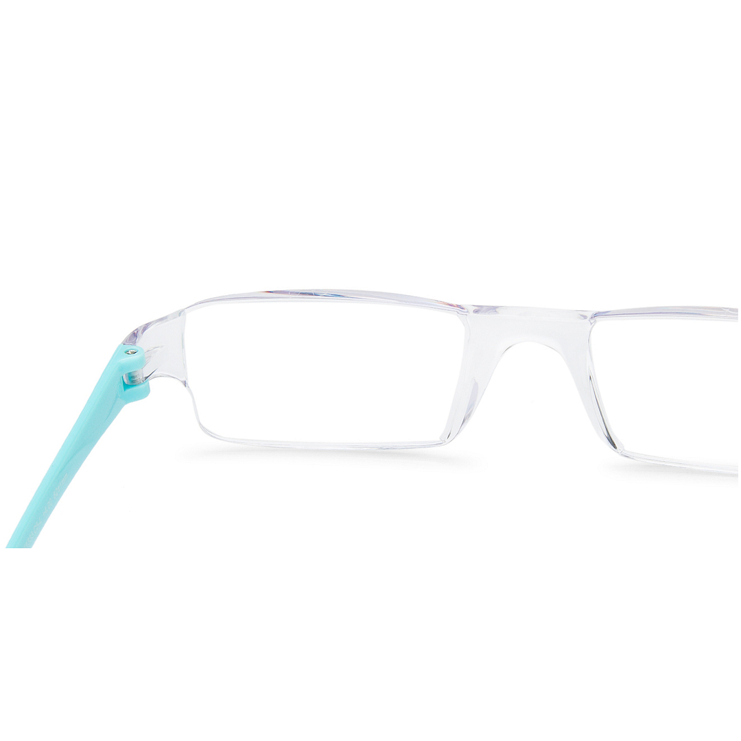 LENSKART BLU READERS Transparent Sky Blue Rimless Rectangle LENSKART BLU READERS VC E11335 Only for 4 Prefitted Powers left side