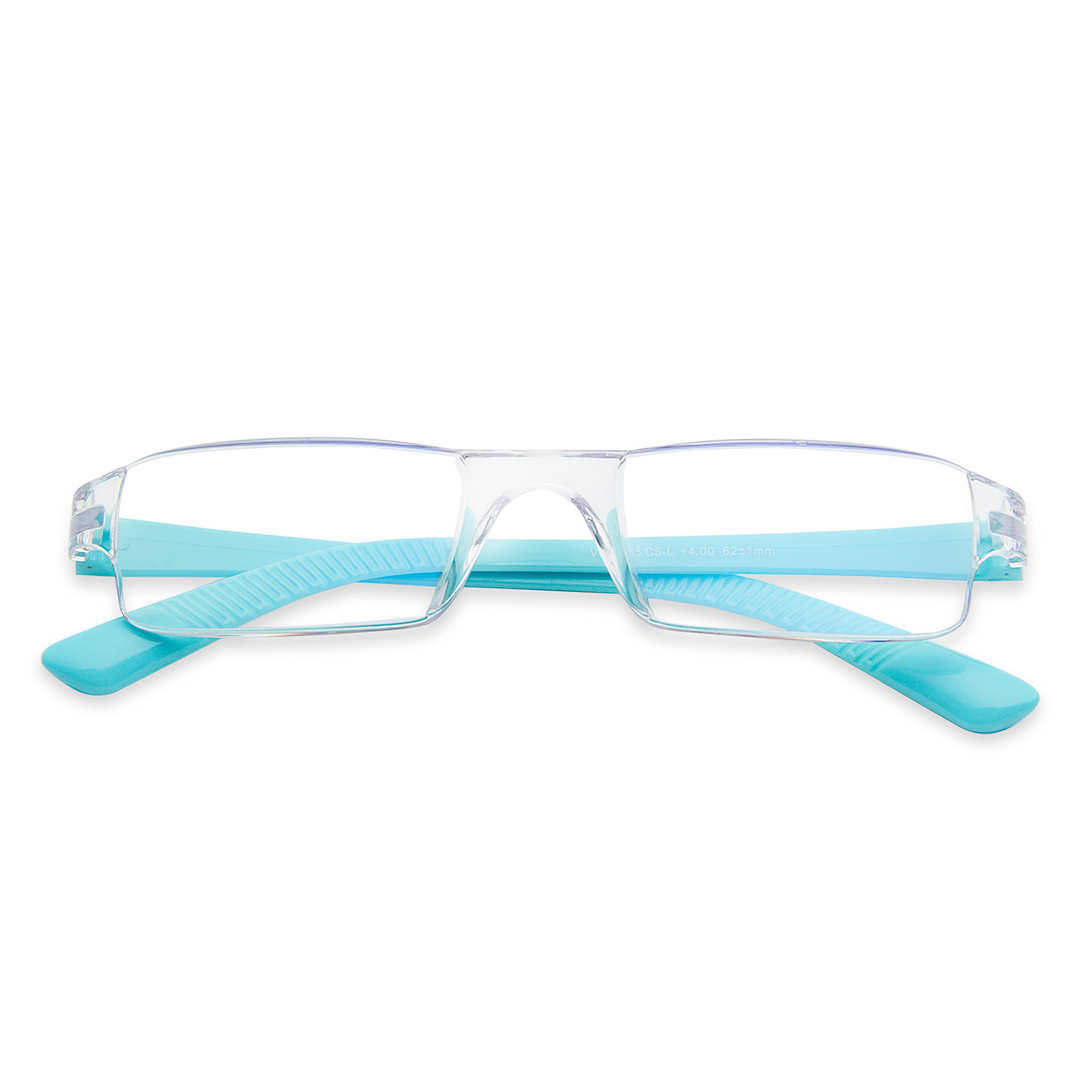 LENSKART BLU READERS Transparent Sky Blue Rimless Rectangle LENSKART BLU READERS VC E11335 Only for 4 Prefitted Powers right side