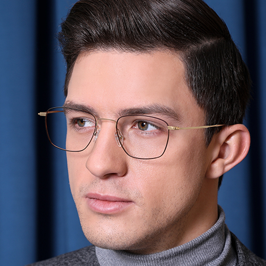 Vincent Chase Online Golden Brown Full Rim Geometric left side