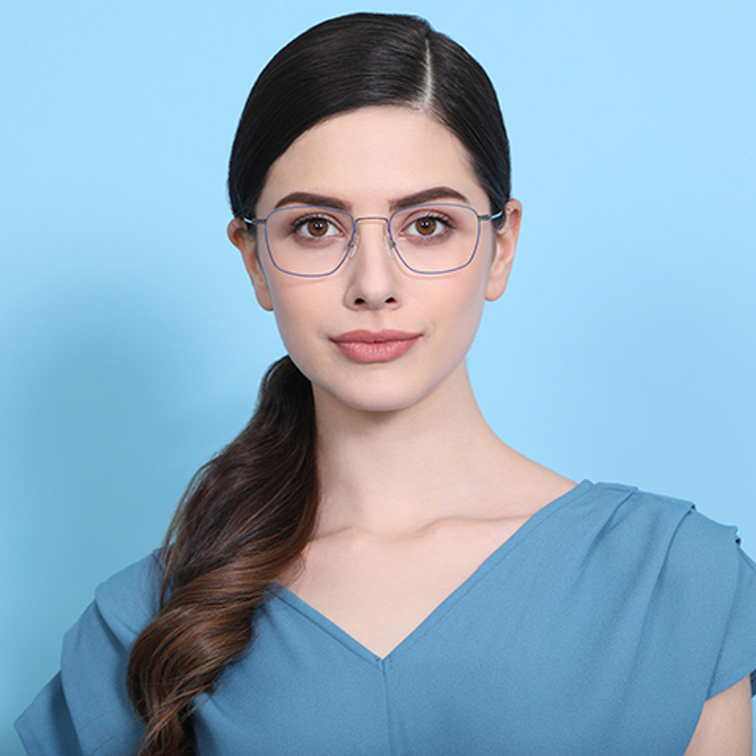 Vincent Chase Online Sky Blue Full Rim Geometric left side