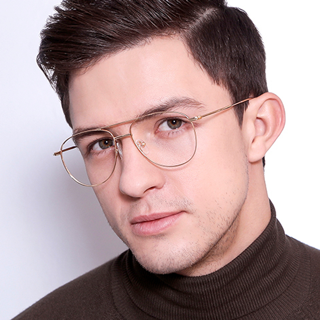 Vincent Chase Online Gold Full Rim Aviator left side