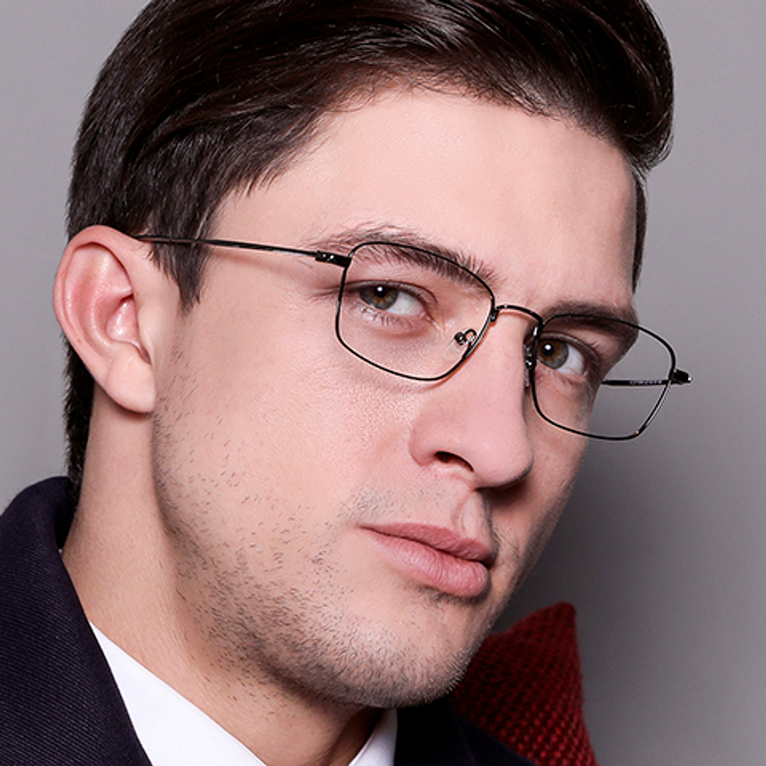 Vincent Chase Online Mid Gunmetal Full Rim Rectangle left side