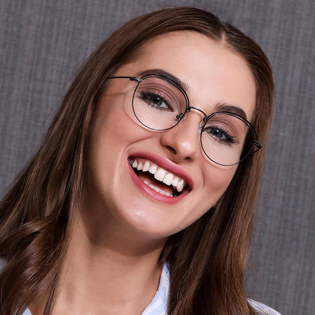 Vincent Chase Online Dark Gunmetal Full Rim Round left side