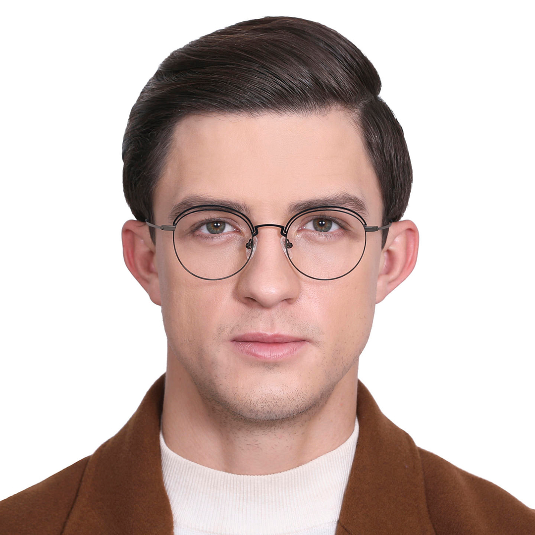 Vincent Chase Online Dark Gunmetal Full Rim Round right side