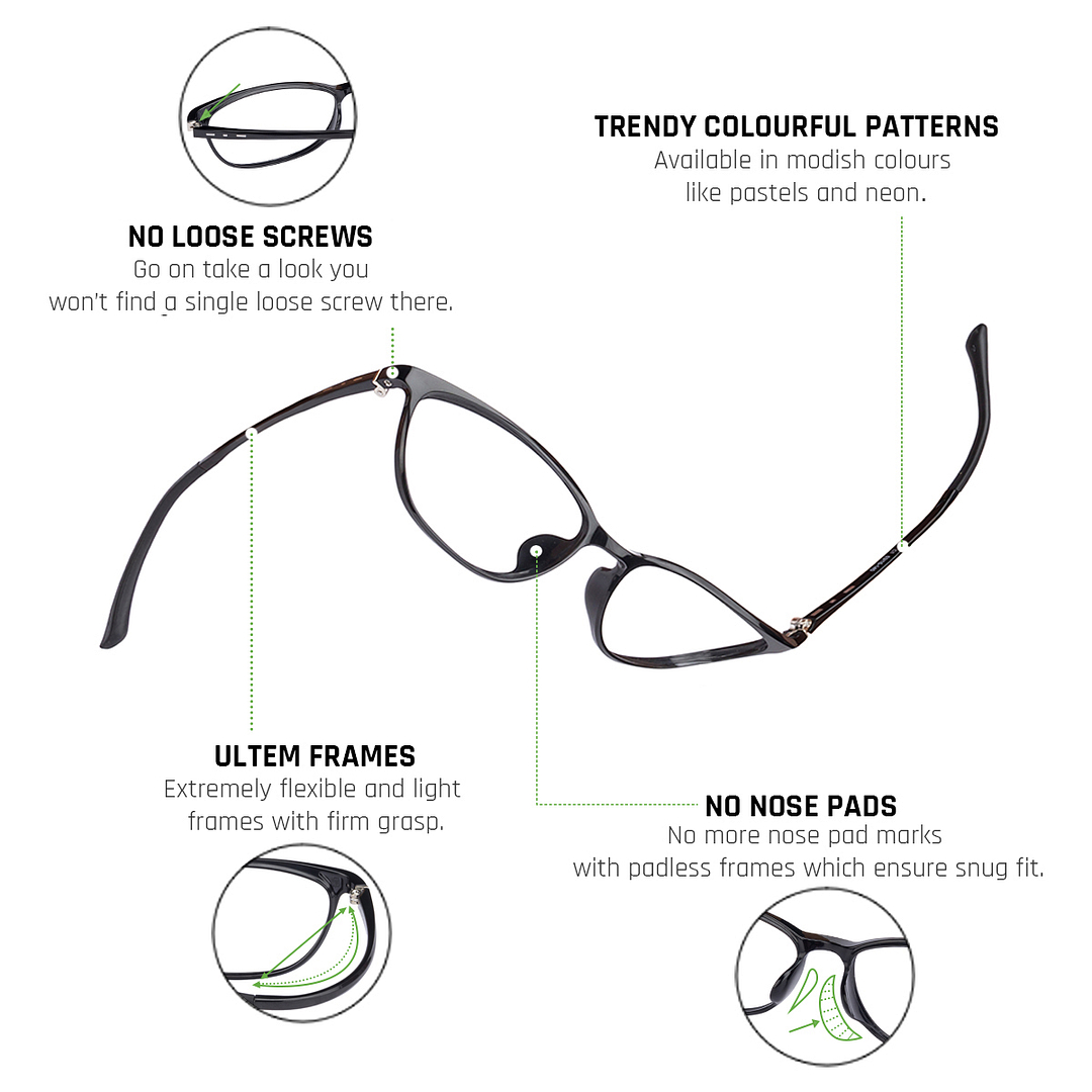 Lenskart Air Online Black Full Rim Cat Eye right side