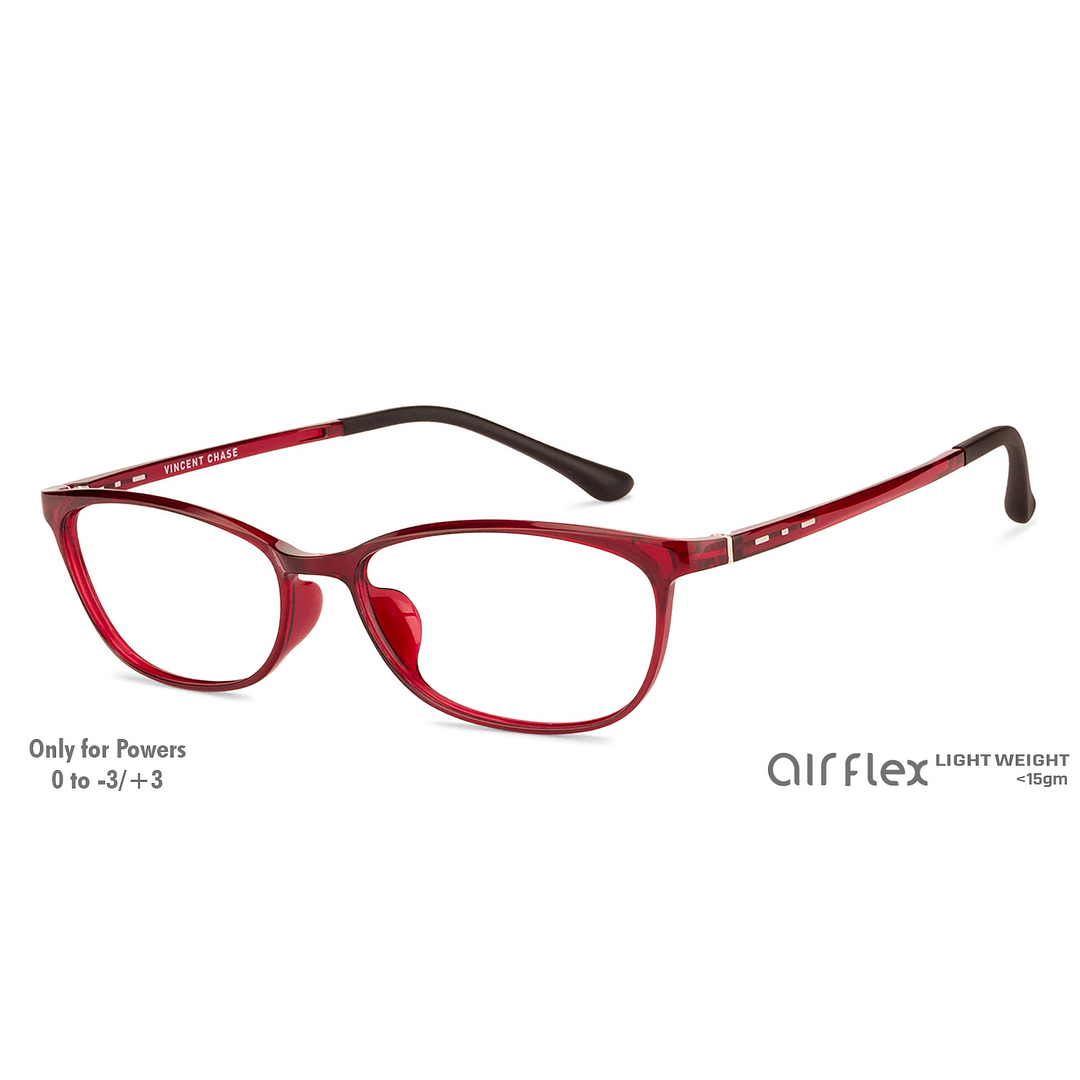 Lenskart Air Online Red Full Rim Cat Eye left side