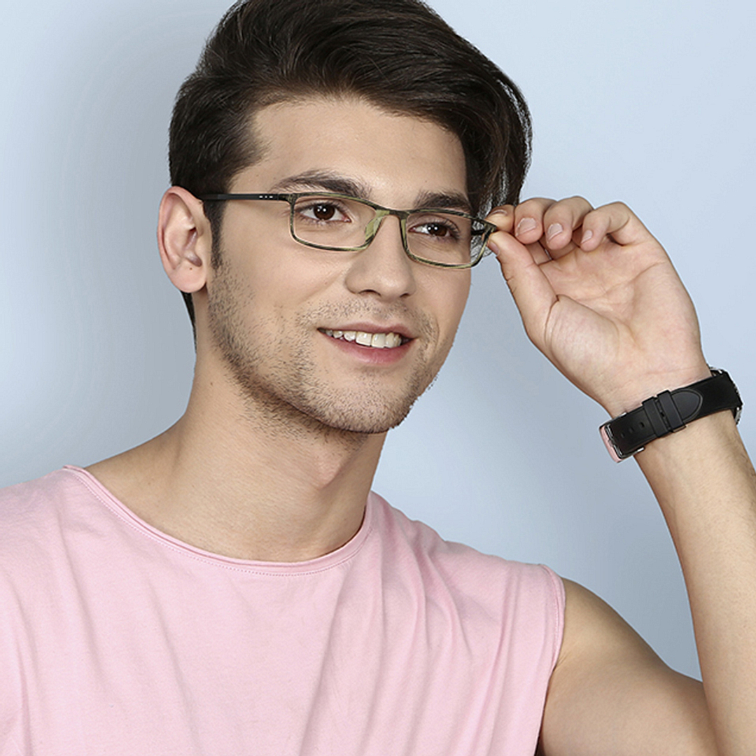 Lenskart Air Online Green Transparent Full Rim Rectangle right side