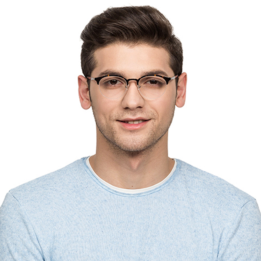 Lenskart Air Online Tortoise Half Rim Round left side