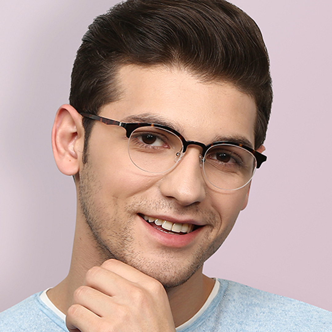 Lenskart Air Online Tortoise Half Rim Round left side