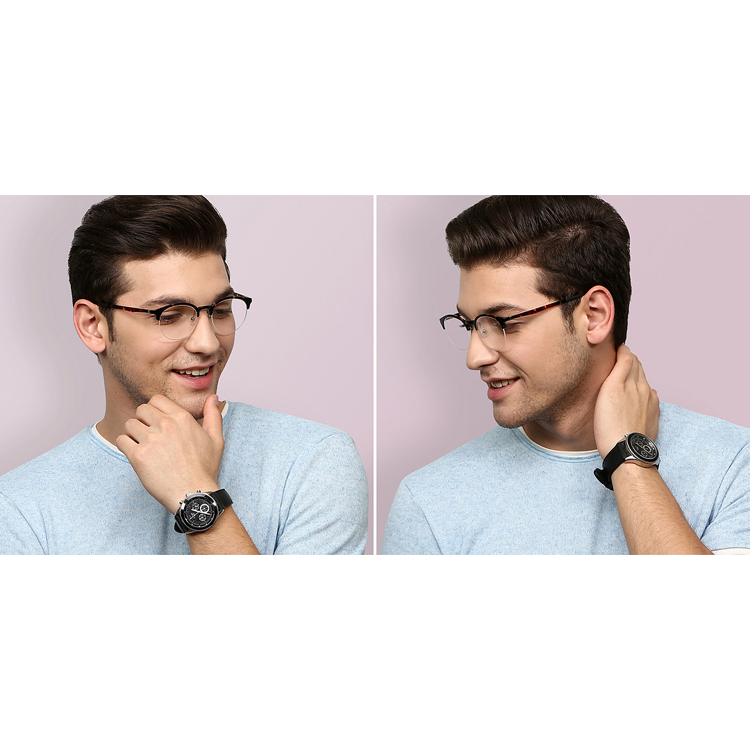 Lenskart Air Online Tortoise Half Rim Round right side