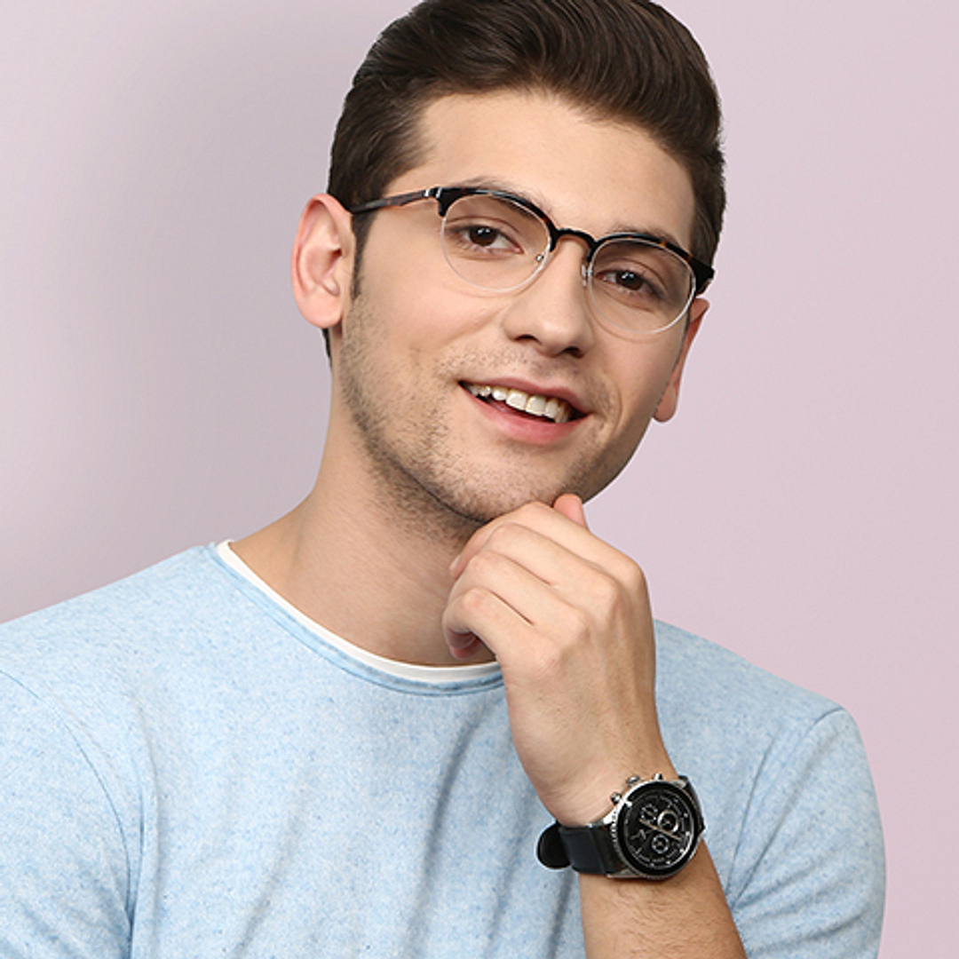 Lenskart Air Online Tortoise Half Rim Round left side