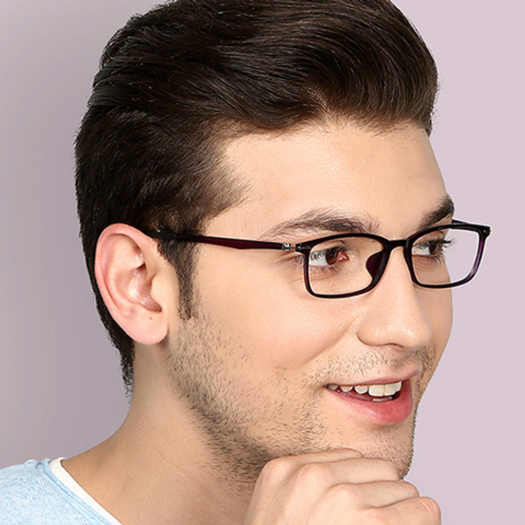 Lenskart Air Online Purple Full Rim Rectangle left side