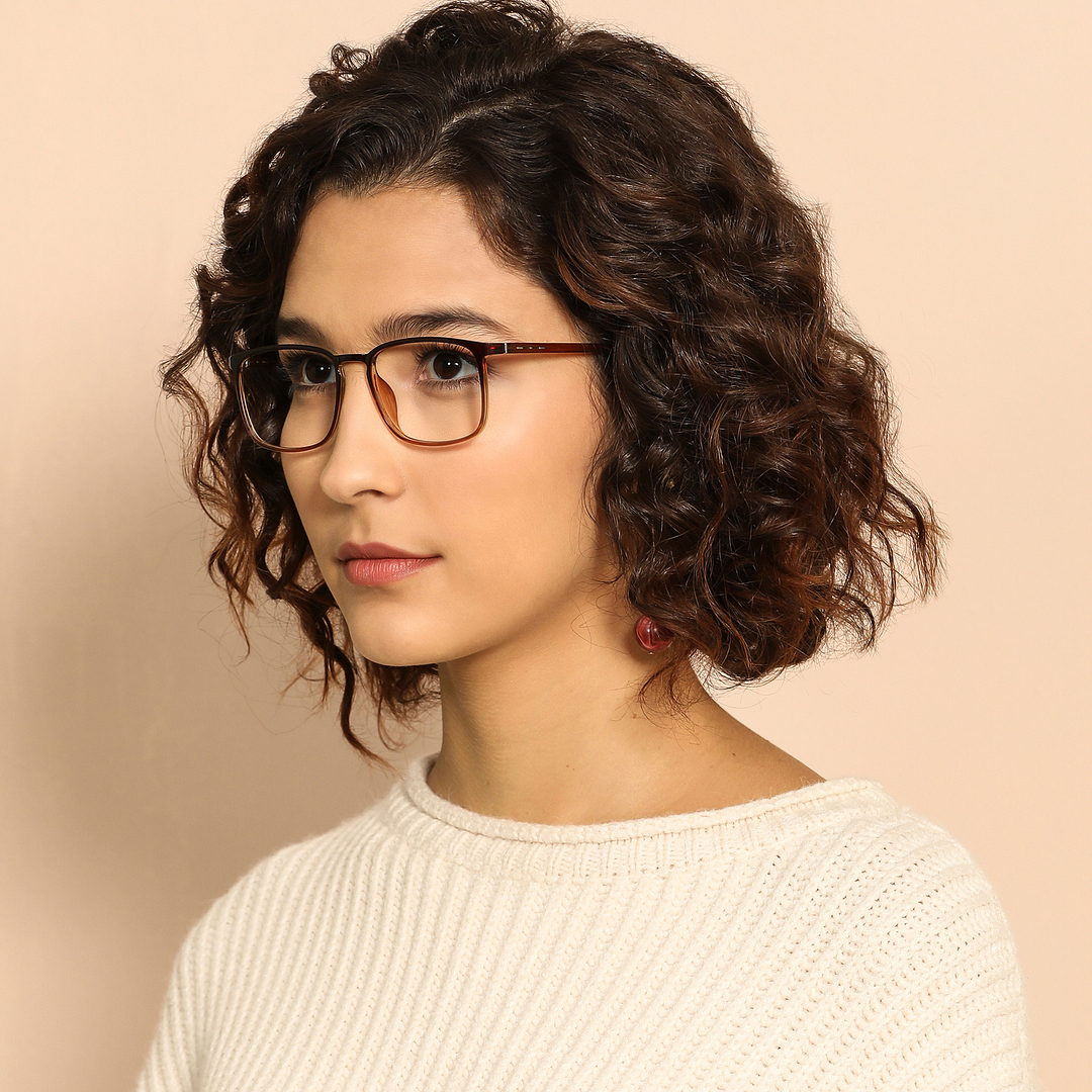 Lenskart Air Online Light Brown Full Rim Square right side