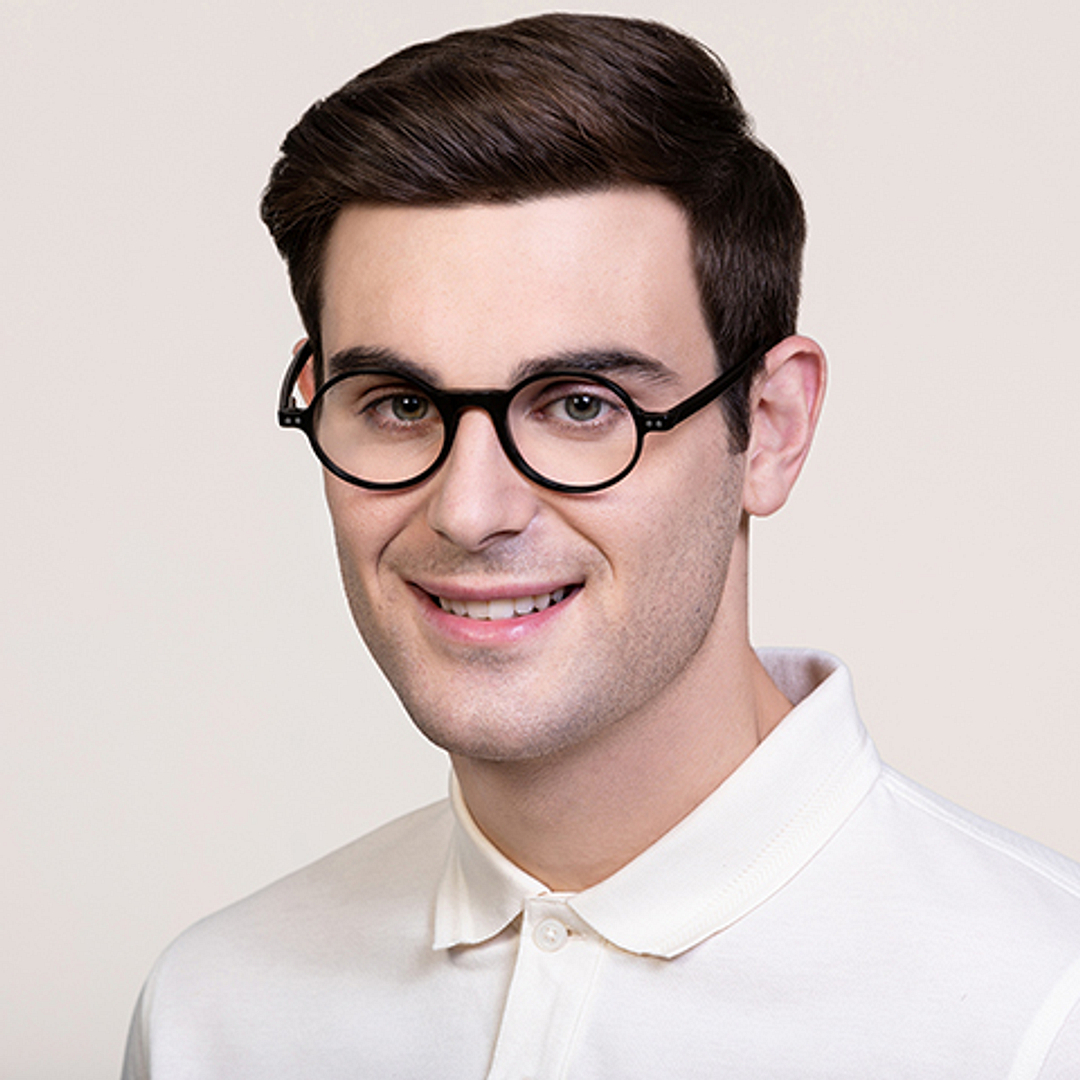 Vincent Chase Online Black Full Rim Round left side