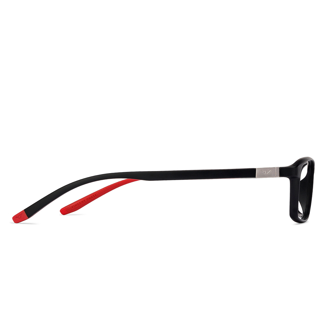 Lenskart BLU Screen Glasses Blue Block Zero Power Screen Glasses: Dual Color Red Full Rim Rectangle Lenskart Blu VC E11385-C1 right side