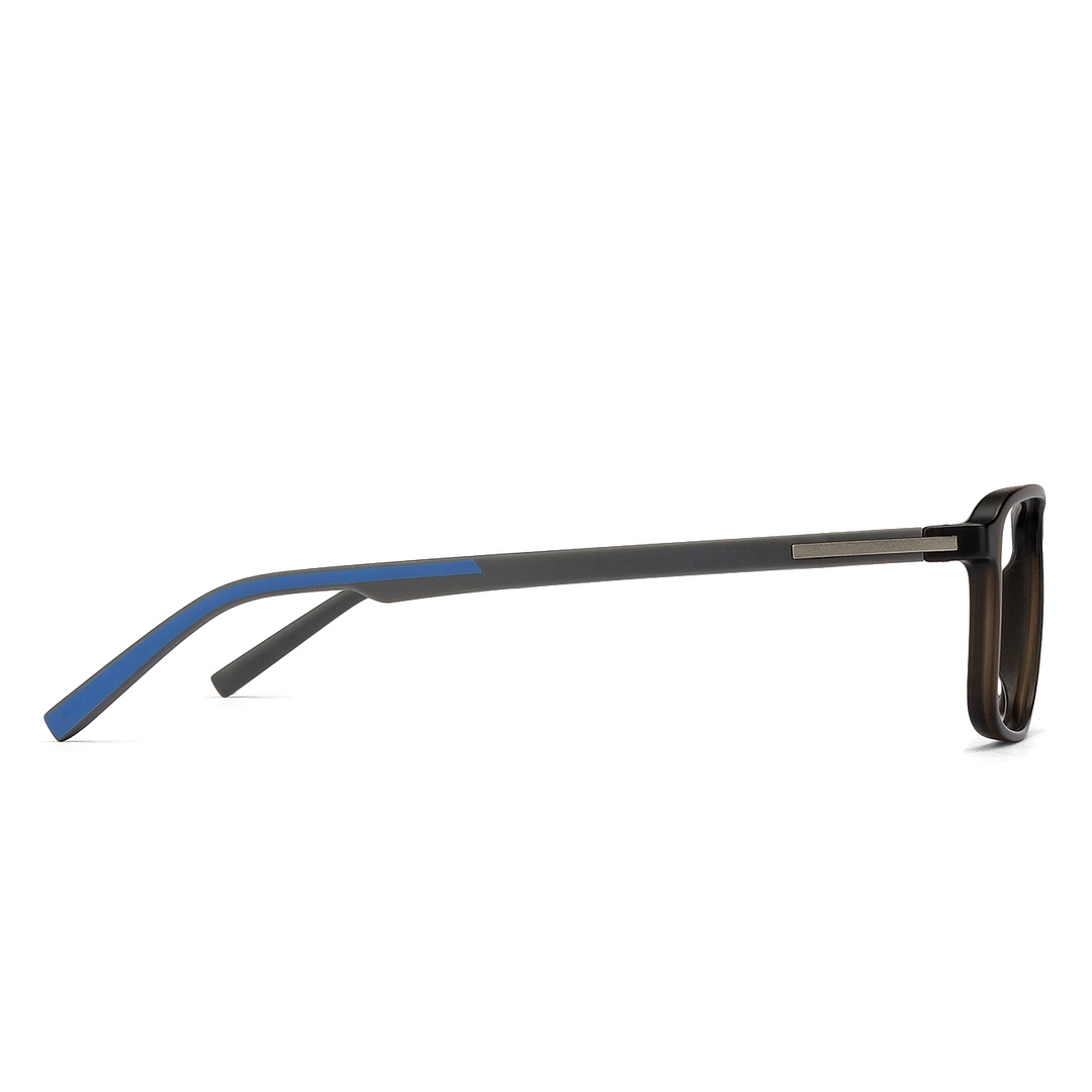 Lenskart BLU Screen Glasses Blue Block Zero Power Screen Glasses: Grey Blue Full Rim Rectangle Lenskart Blu VC E11387-C2 left side