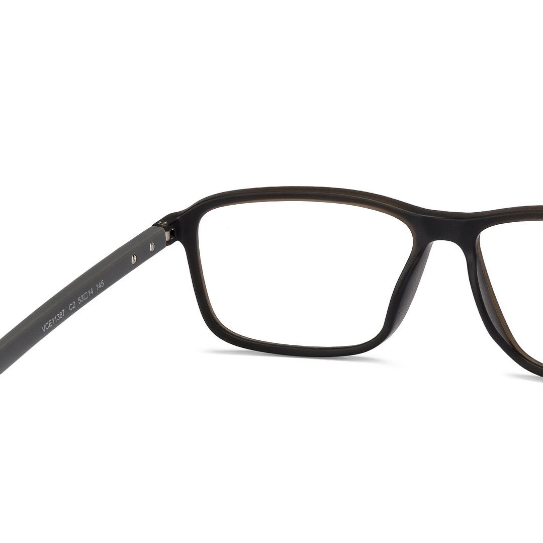 Lenskart BLU Screen Glasses Blue Block Zero Power Screen Glasses: Grey Blue Full Rim Rectangle Lenskart Blu VC E11387-C2 right side