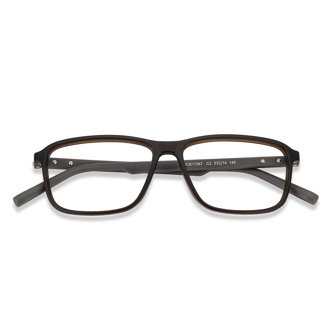 Lenskart BLU Screen Glasses Blue Block Zero Power Screen Glasses: Grey Blue Full Rim Rectangle Lenskart Blu VC E11387-C2 left side