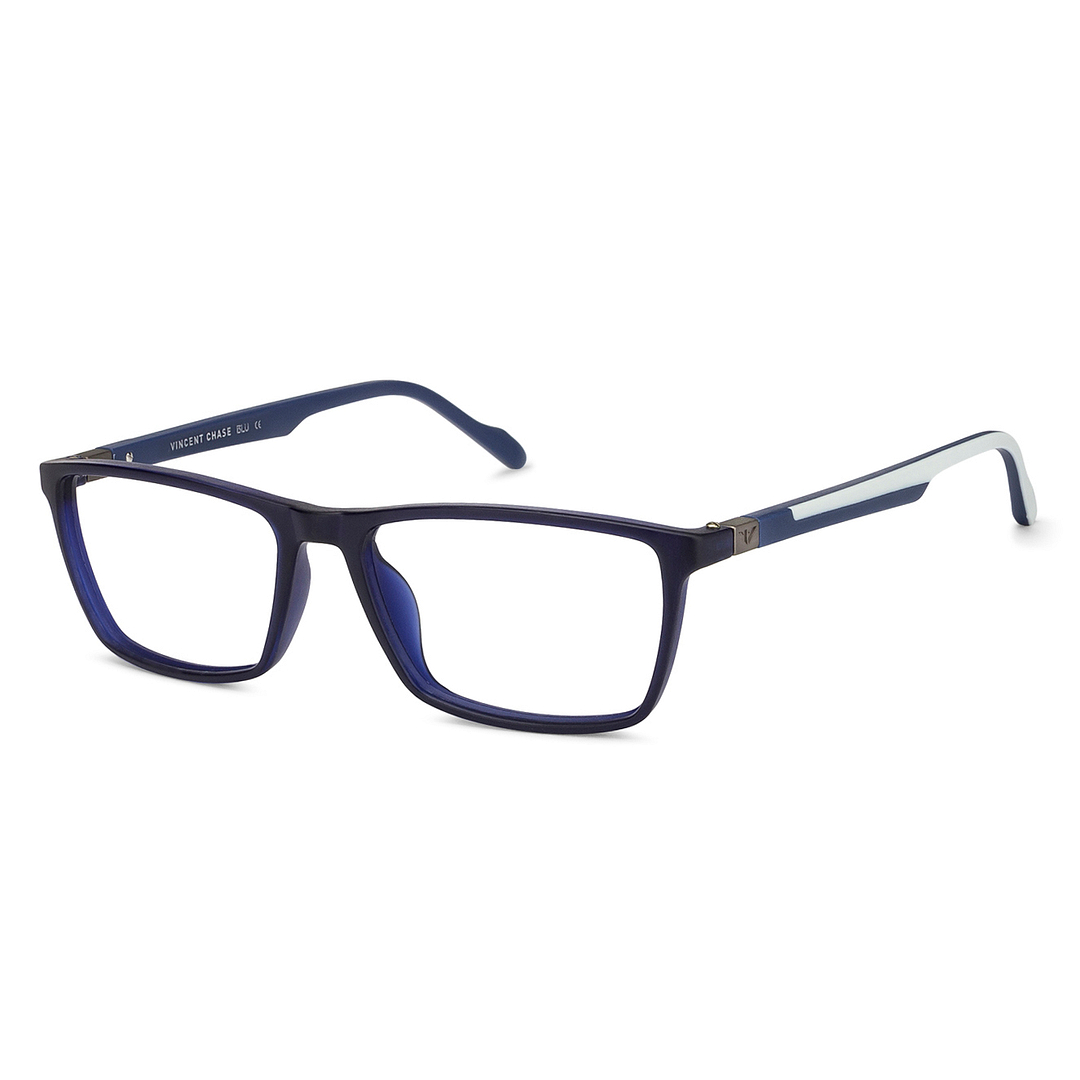 Lenskart BLU Screen Glasses Blue Block Zero Power Screen Glasses: Blue White Full Rim Rectangle Lenskart Blu VC E11390-C3 right side