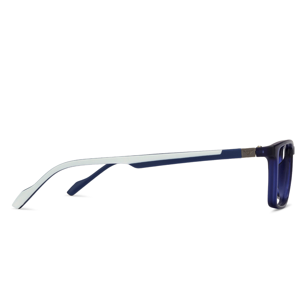 Lenskart BLU Screen Glasses Blue Block Zero Power Screen Glasses: Blue White Full Rim Rectangle Lenskart Blu VC E11390-C3 left side