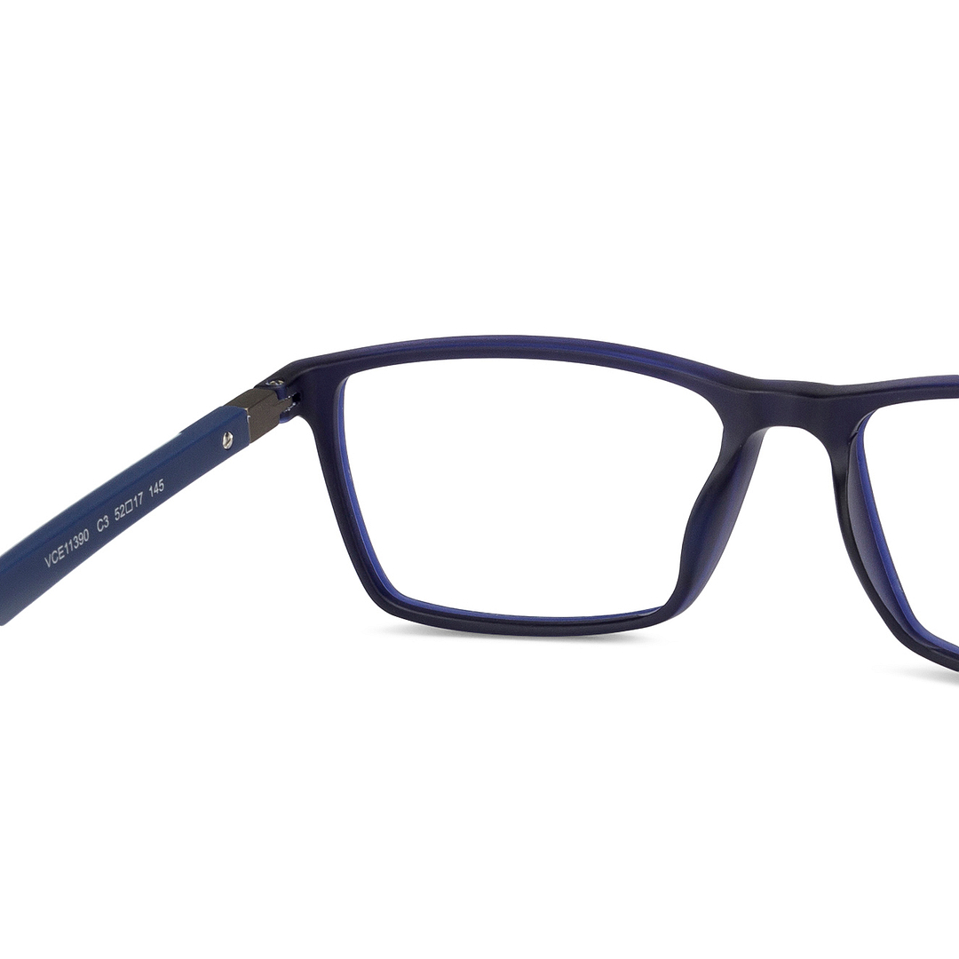 Lenskart BLU Screen Glasses Blue Block Zero Power Screen Glasses: Blue White Full Rim Rectangle Lenskart Blu VC E11390-C3 right side