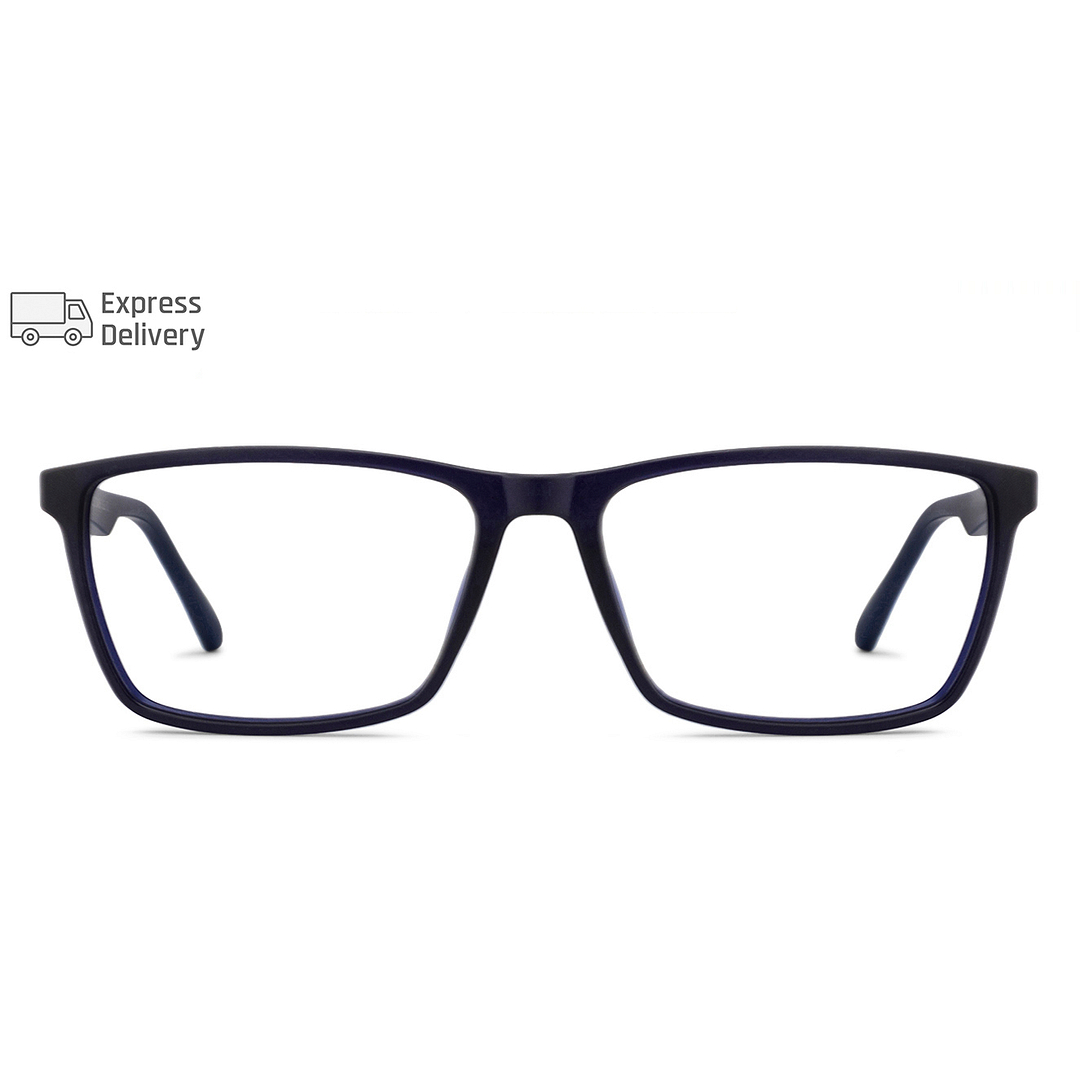 Lenskart BLU Screen Glasses Blue Block Zero Power Screen Glasses: Blue White Full Rim Rectangle Lenskart Blu VC E11390-C3 left side