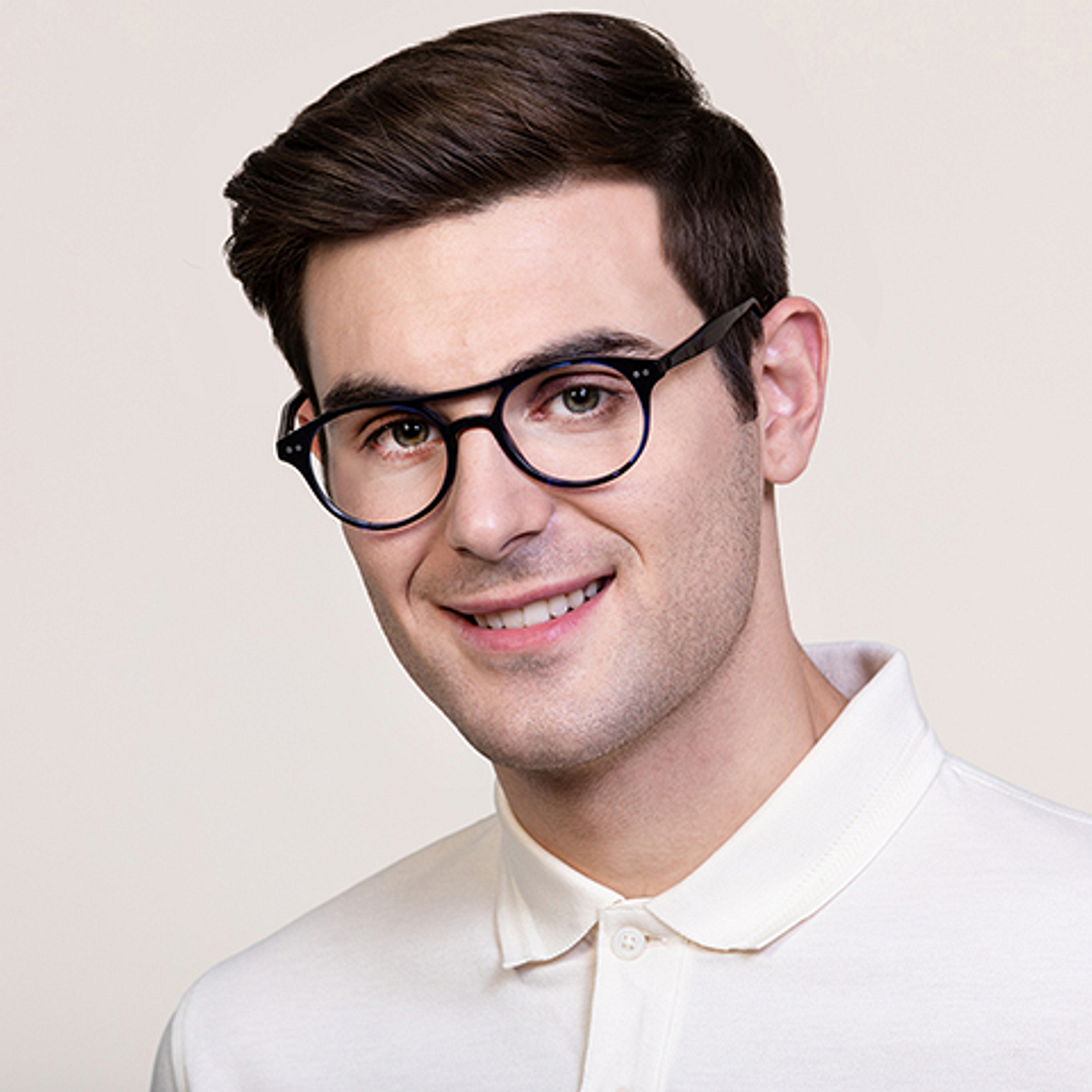 Vincent Chase Online Blue Transparent Full Rim Round left side
