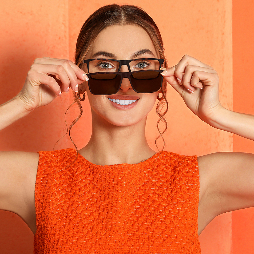 Lenskart Air Online Light Brown Full Rim Rectangle left side